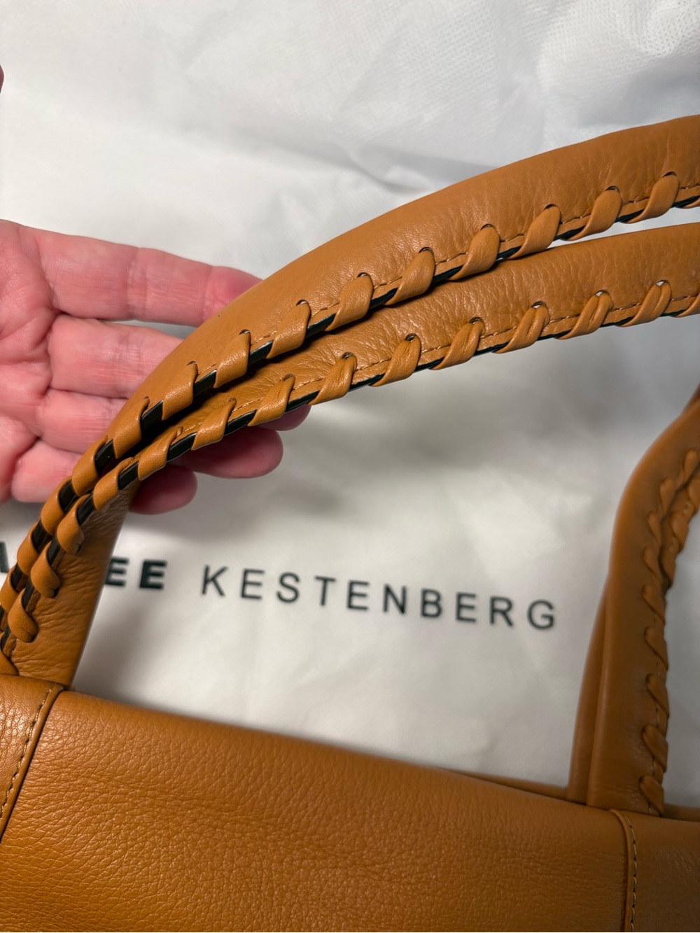 Aimee Kestenberg All For Love Tote Honeycomb color. Napa Leather - Picture 4 of 5